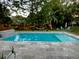 Inviting backyard pool with a waterfall feature, hammock, and lounge chairs amidst lush greenery at 1145 Bellwood Rd, Charleston, SC 29412
