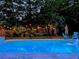 Backyard pool illuminated by string lights, creating a magical nighttime ambiance at 1145 Bellwood Rd, Charleston, SC 29412