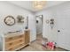 This Bedroom features wood floors, a changing table, bright white walls, and cute rainbow wall decor at 1302 Aubry Dr, Moncks Corner, SC 29461