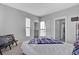 Bedroom featuring a white bed, closet, and doorway into the attached bathroom at 157 Pocket Bend Cir, Summerville, SC 29486