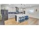 Open kitchen with gray cabinets, a center island, and modern appliances at 203 Plowden Mill Ct, Summerville, SC 29485