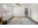Bright bedroom with hardwood floors, ceiling fan, and access to en-suite bathroom at 204 Runnymede Ln, Summerville, SC 29485