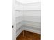 Spacious walk-in pantry with ample shelving providing plenty of storage for food and household supplies at 225 Slipper Shell Ct, Mount Pleasant, SC 29464