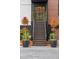 Home's entrance featuring potted trees, wooden stairs, and a glass and steel door at 231 Bayview Dr, Mount Pleasant, SC 29464