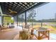 Inviting porch with comfortable seating and a cozy fireplace overlooking the backyard at 231 Bayview Dr, Mount Pleasant, SC 29464