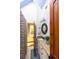 Bright bathroom with a granite countertop, white cabinets, and a walk in shower with unique curtain at 24 Beachwood West, Isle of Palms, SC 29451