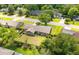 Home aerial view surrounded by lush greenery and mature trees in a peaceful residential neighborhood at 2912 Doncaster Dr, Charleston, SC 29414