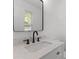 Stylish bathroom with quartz counters, matte black fixtures, and a modern mirror at 300 Oklahoma Pl, Ladson, SC 29456