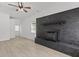 Modern fireplace with painted brick and hearth, perfect for cozy evenings at home at 300 Oklahoma Pl, Ladson, SC 29456