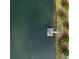 Bird's eye view of the lake featuring a community dock next to a paved walking path and lush trees at 3046 Sweetleaf Ln, Johns Island, SC 29455