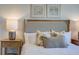 Comfortable bedroom with soft pillows, reading lamps, and stylish artwork at 411 Mistflower Ln, Moncks Corner, SC 29461
