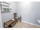 Walk-in closet features custom shelving and seating area at 5 Drummond Ct, Charleston, SC 29414
