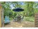 Picturesque backyard deck with a shade umbrella, providing a serene outdoor retreat at 5043 Victoria Ave, North Charleston, SC 29405