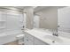 Clean bathroom featuring a shower-tub combo with a large mirror and vanity at 5138 Preserve Blvd, Ladson, SC 29456