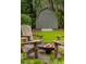 Charming backyard with firepit and shed amid lush, green surroundings at 614 Beauregard St, Charleston, SC 29412