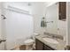 Bathroom featuring granite countertops, a single sink vanity, and shower with tub at 9088 Parlor Dr, Ladson, SC 29456