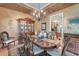 Cozy dining room with an elegant chandelier and decorative wall textures at 101 Firestone Ct, Summerville, SC 29483