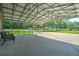 Spacious covered carport with plenty of room for parking and two nice chairs at 101 Parkside Dr, Goose Creek, SC 29445