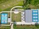 Aerial view featuring basketball and racquetball courts with walking paths, and pavilion at 101 Parkside Dr, Goose Creek, SC 29445