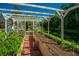 Charming garden with raised beds and a white pergola, perfect for growing vegetables and flowers at 105 Northpark Ave, Summerville, SC 29485