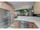 The eat-in kitchen features bright countertops and stainless appliances at 106 Sago Palm Ct, Summerville, SC 29483