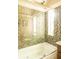 Stylish bathroom with a mosaic tile shower and glass door at 12 Bee St # C, Charleston, SC 29403
