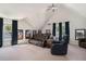 Spacious living room with vaulted ceilings, a ceiling fan, and cozy seating area at 121 Cherry Grove, Summerville, SC 29483