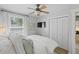 Well-lit bedroom features a ceiling fan, closet and a relaxing atmosphere at 1308 Cadet Ct, Mount Pleasant, SC 29466