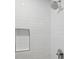Contemporary shower featuring white subway tile, a built-in niche, and modern fixtures at 1308 Cadet Ct, Mount Pleasant, SC 29466