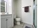 Bright bathroom with neutral tones, a shower and a modern vanity at 1329 Camp Rd, Charleston, SC 29412