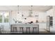 Modern kitchen featuring a vast island, floating shelves, stainless steel appliances, and contemporary pendant lighting at 2046 Mcguire Ln # 012, Hollywood, SC 29449