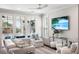 Bright living room featuring large windows, modern decor, and stylish furniture at 2087 Sterling Marsh Ln, Seabrook Island, SC 29455