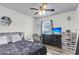 Bedroom features stylish decor, a ceiling fan, and a convenient work area at 301 Edenton Rd, Goose Creek, SC 29445