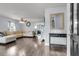 Sunlit living room featuring hardwood floors, a ceiling fan and modern décor at 301 Edenton Rd, Goose Creek, SC 29445