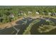 Aerial view of waterfront homes with private docks surrounded by lush green trees in a coastal community at 3130 Pignatelli Cres, Mount Pleasant, SC 29466