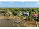 Breathtaking aerial capture of luxurious waterfront homes with private docks surrounded by green landscape at 3508 Henrietta Hartford Rd, Mount Pleasant, SC 29466