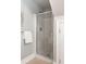 Modern bathroom with a glass-enclosed shower and white fixtures at 3508 Henrietta Hartford Rd, Mount Pleasant, SC 29466