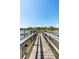 Charming wooden dock with boat lift, extending into serene water for convenient boating access and enjoyment at 3508 Henrietta Hartford Rd, Mount Pleasant, SC 29466