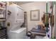 Laundry area with stacked washer and dryer, small work surface and extra storage space at 506 Arlington Dr # F, Charleston, SC 29414