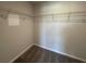 This closet offers ample storage with wire shelving and neutral walls and brown carpeting throughout at 5100 Double Eagle, Summerville, SC 29485