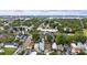 Expansive aerial view of charming neighborhood featuring mature trees and diverse architectural styles at 634 Rutledge Ave, Charleston, SC 29403