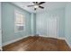 Bright bedroom featuring hardwood floors, and a ceiling fan at 634 Rutledge Ave, Charleston, SC 29403