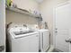 Laundry room featuring a white washer and dryer with shelving for storage, as well as neutral colored walls at 689 W Butternut Rd, Summerville, SC 29483