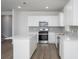 Spacious kitchen offers stainless appliances, an island, ample cabinetry, and neutral backsplash at 740 Meadowbrook Lane, Summerville, SC 29486