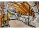 View of the attic with wooden framing, ductwork and HVAC equipment at 7812 Park Gate Dr, North Charleston, SC 29418