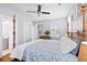 Bedroom with four-poster bed, natural light, a ceiling fan and an attached bathroom at 8604 Bowen Corner Ave, Hanahan, SC 29410