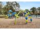 A fun playground features climbing structures and slides next to the community pool at 1005 Washitonia Way # B, Charleston, SC 29492