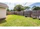 Large, fenced backyard offering privacy, with well-maintained grass and potential for gardening or recreation at 102 Jasimine Ct, Summerville, SC 29486