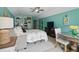 Comfortable bedroom with a ceiling fan, a cozy sofa, and a flat screen tv for relaxing evenings at 105 Corral Cir, Summerville, SC 29485