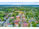 Charming neighborhood aerial view showcasing the beautiful surrounding tree canopy and a baseball field at 11 Francis St, Charleston, SC 29403
